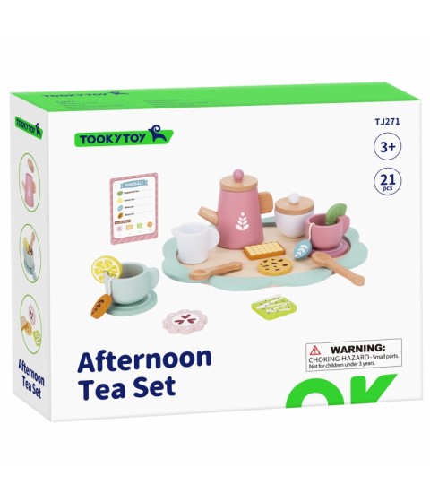 TOOKY TOY popietės arbatos medinis arbatos rinkinys