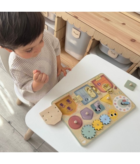 TOOKY TOY manipuliavimo lenta, spynos, krumpliaračiai, rūšiavimo laikrodis