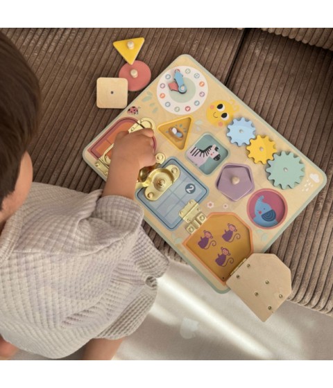 TOOKY TOY manipuliavimo lenta, spynos, krumpliaračiai, rūšiavimo laikrodis