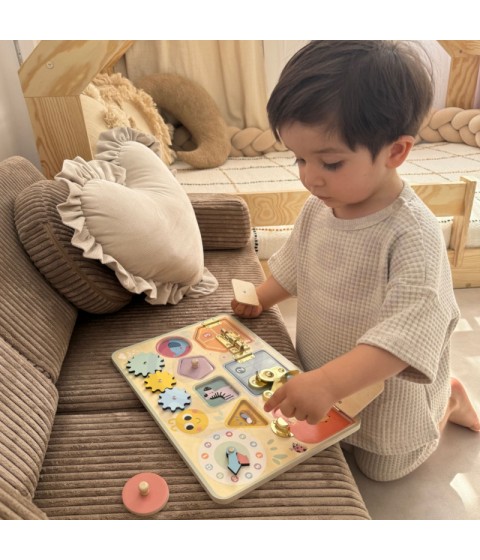 TOOKY TOY manipuliavimo lenta, spynos, krumpliaračiai, rūšiavimo laikrodis