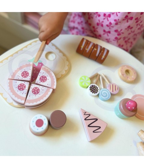 TOOKY TOY Saldus pyragas Medinis saldainių rinkinys dėžutėje Konditerijos ledainė
