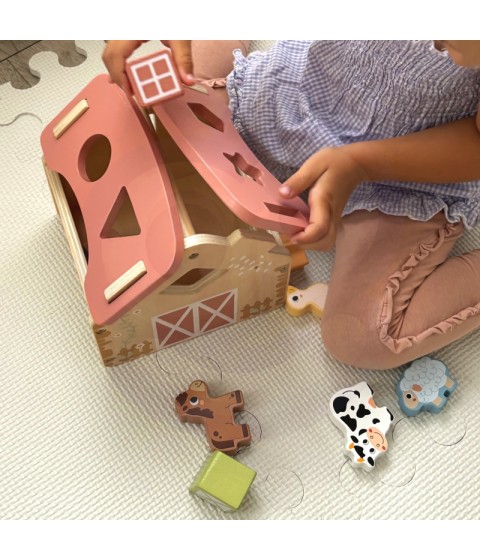 TOOKY TOY Farm Medinis Rūšiuotojas Gyvūnų formos