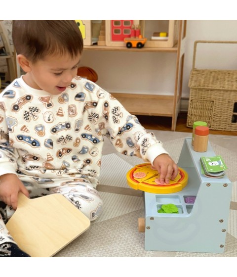 TOOKY TOY ŽAISLŲ PICERIA Medinės picos krosnies priedai