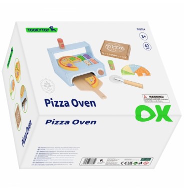 TOOKY TOY ŽAISLŲ PICERIA Medinės picos krosnies priedai