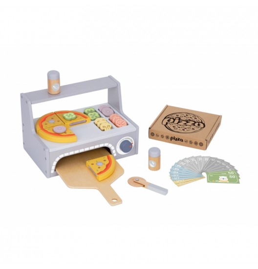 TOOKY TOY ŽAISLŲ PICERIA Medinės picos krosnies priedai
