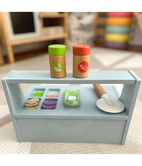 TOOKY TOY ŽAISLŲ PICERIA Medinės picos krosnies priedai