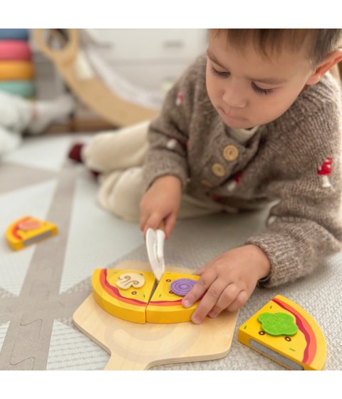TOOKY TOY ŽAISLŲ PICERIA Medinės picos krosnies priedai