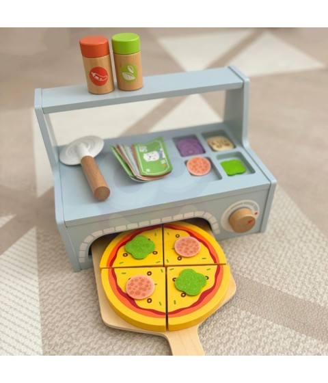 TOOKY TOY ŽAISLŲ PICERIA Medinės picos krosnies priedai