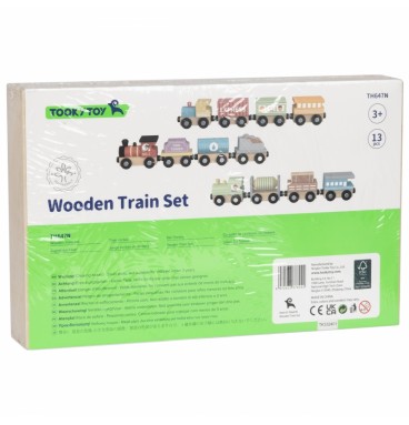 TOOKY TOY mediniai magnetiniai vežimėliai