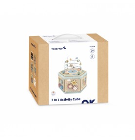 TOOKY TOY interaktyvi medinė Montessori šešiakampė atidaroma dėžutė