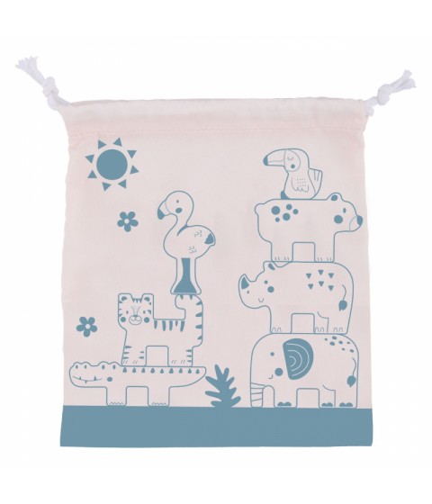 TOOKY TOY Mediniai kaladėlės Dėlionė Gyvūnai Montessori 9 vnt.