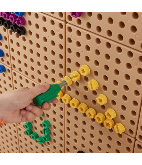 MASTERKIDZ Spalvingi varžtai, 5 formos, STEM kūrybinei lentai, 512 detalių, mišrios spalvos