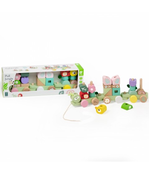 CLASSIC WORLD Montessori medinis vikšro traukinio dėlionė