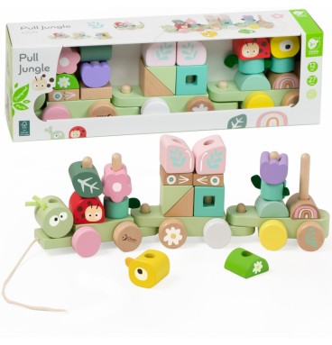 CLASSIC WORLD Montessori medinis vikšro traukinio dėlionė