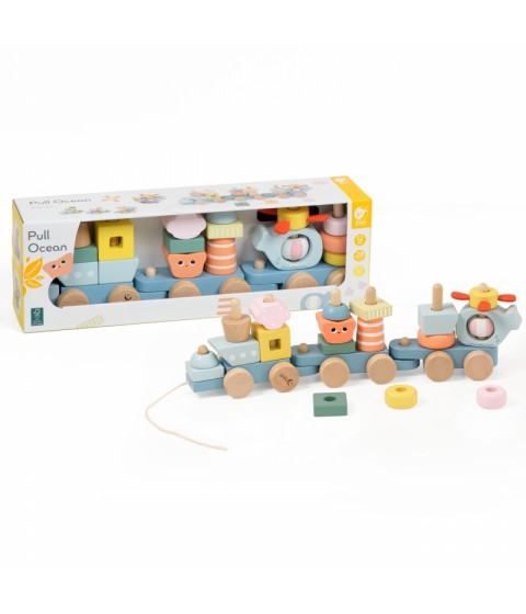 CLASSIC WORLD Montessori vandenyno geležinkelio medinė dėlionė