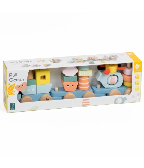 CLASSIC WORLD Montessori vandenyno geležinkelio medinė dėlionė