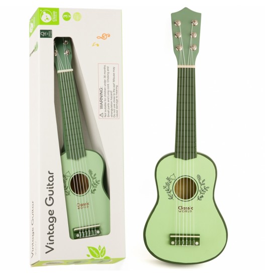 CLASSIC WORLD medinė vintažinė gitara vaikams nuo 3 metų