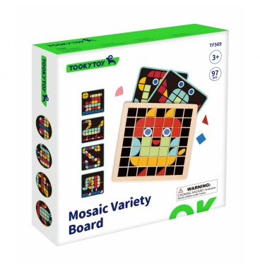 TOOKY TOY medinis mozaikinis Montessori dėlionė