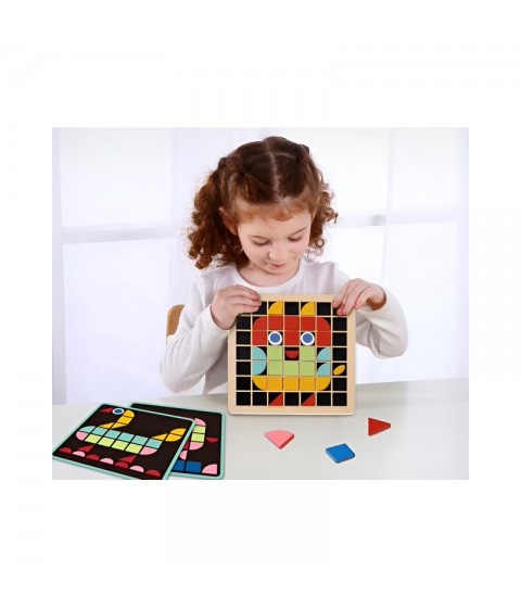 TOOKY TOY medinis mozaikinis Montessori dėlionė