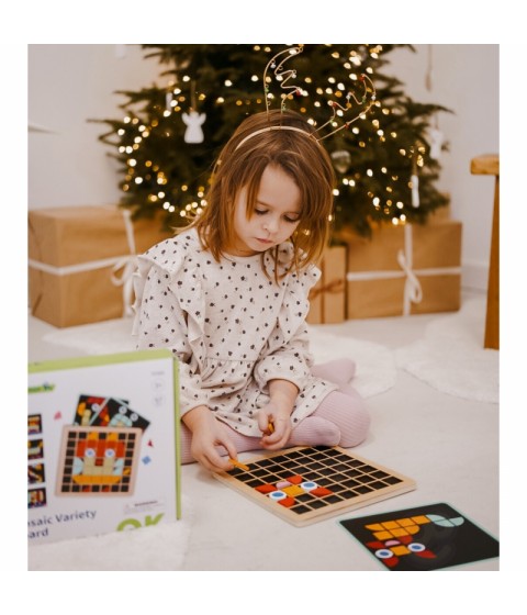 TOOKY TOY medinis mozaikinis Montessori dėlionė
