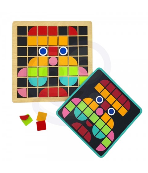 TOOKY TOY medinis mozaikinis Montessori dėlionė