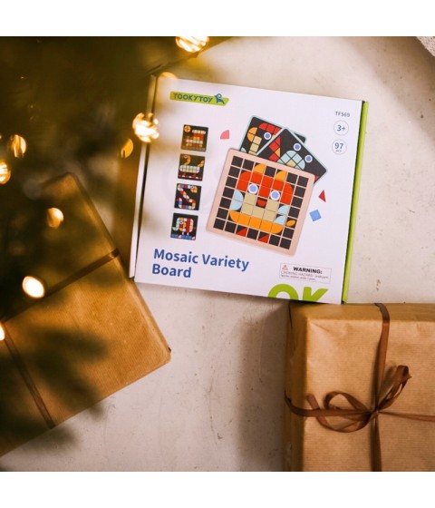 TOOKY TOY medinis mozaikinis Montessori dėlionė