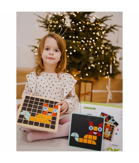 TOOKY TOY medinis mozaikinis Montessori dėlionė