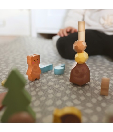 TOOKY TOY ŽAISLŲ Miško Rinkinys Sudedamos Dėlionės Kaladėlės Figūrėlės