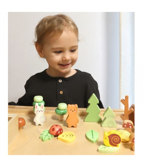 TOOKY TOY ŽAISLŲ Miško Rinkinys Sudedamos Dėlionės Kaladėlės Figūrėlės