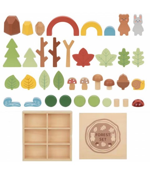 TOOKY TOY ŽAISLŲ Miško Rinkinys Sudedamos Dėlionės Kaladėlės Figūrėlės