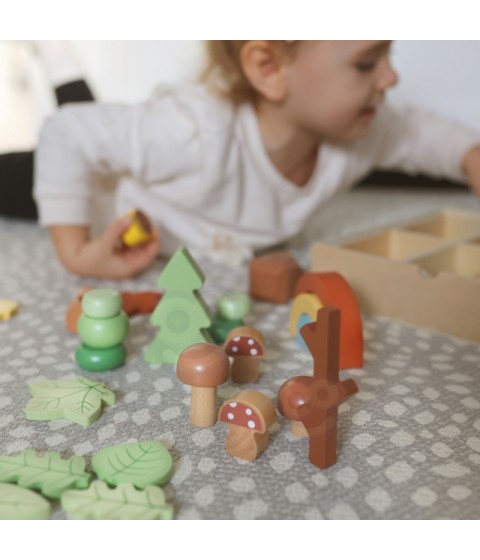 TOOKY TOY ŽAISLŲ Miško Rinkinys Sudedamos Dėlionės Kaladėlės Figūrėlės