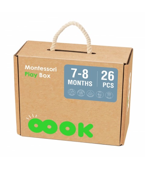 TOOKY TOY Žaislų dėžutė XXL Montessori edukacinė 6in1 sensorinė dėžutė 7-8 mėn.