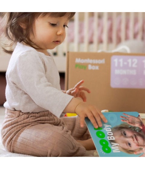 TOOKY TOY Žaislų dėžutė XXL Montessori edukacinė 5in1 sensorinė dėžutė 11-12 mėnesių
