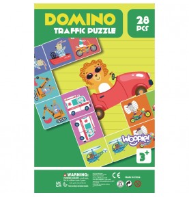 WOOPIE edukacinis žaidimas „Transportas“ Gyvūnai Montessori domino dėlionė
