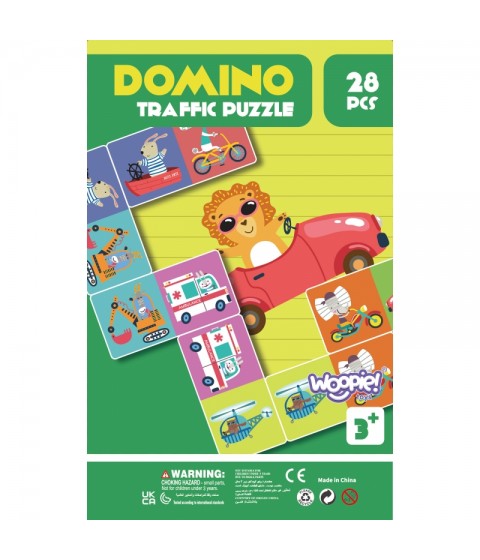 WOOPIE edukacinis žaidimas „Transportas“ Gyvūnai Montessori domino dėlionė