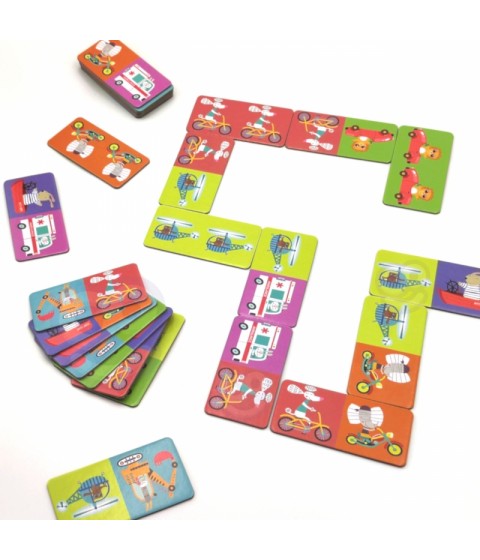 WOOPIE edukacinis žaidimas „Transportas“ Gyvūnai Montessori domino dėlionė