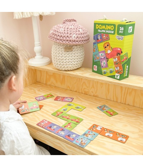 WOOPIE edukacinis žaidimas „Transportas“ Gyvūnai Montessori domino dėlionė
