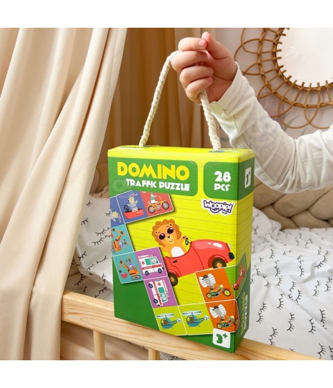 WOOPIE edukacinis žaidimas „Transportas“ Gyvūnai Montessori domino dėlionė