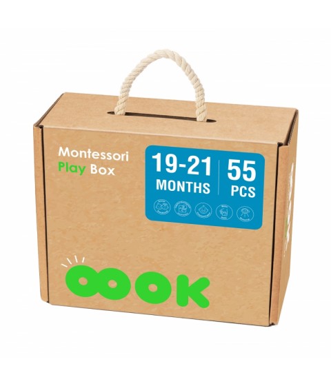 TOOKY TOY Žaislų dėžutė XXL Montessori edukacinė 7in1 sensorinė dėžutė 19-21 mėnesių