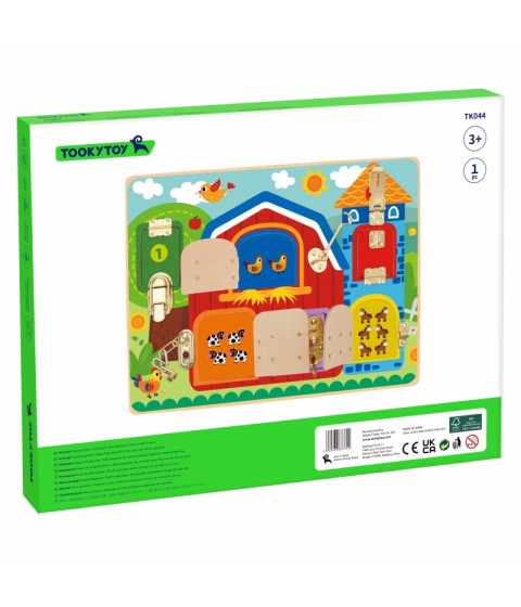TOOKY TOY manipuliacinės lentos pilių paveikslėlių ūkis