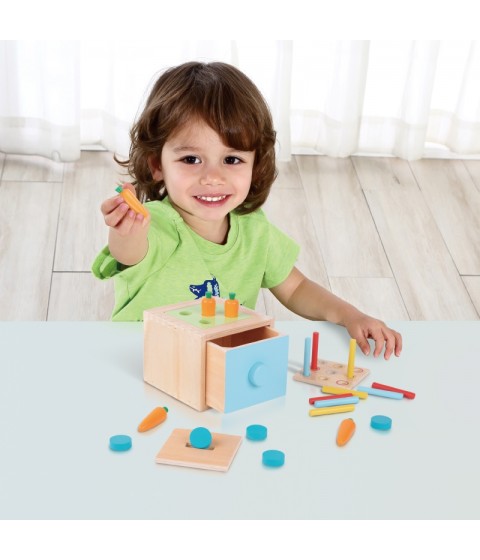 TOOKY TOY Žaislų dėžutė XXL Montessori edukacinė 7in1 sensorinė dėžutė 16-18 mėnesių