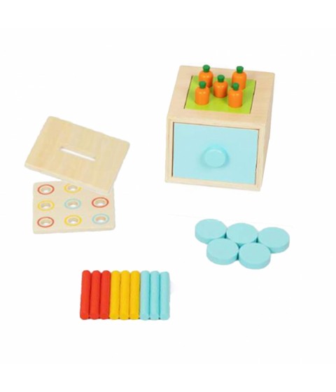TOOKY TOY Žaislų dėžutė XXL Montessori edukacinė 7in1 sensorinė dėžutė 16-18 mėnesių