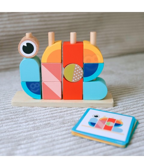 TOOKY TOY kūrybingi mediniai 3D kosminiai kaladėlės krabas