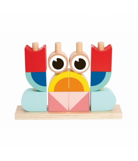 TOOKY TOY kūrybingi mediniai 3D kosminiai kaladėlės krabas