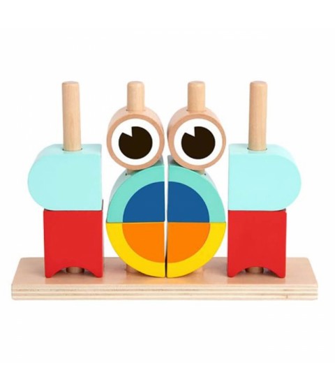 TOOKY TOY kūrybingi mediniai 3D kosminiai kaladėlės krabas