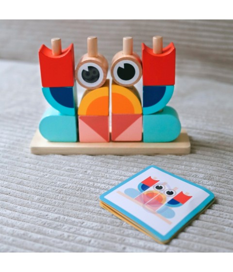 TOOKY TOY kūrybingi mediniai 3D kosminiai kaladėlės krabas