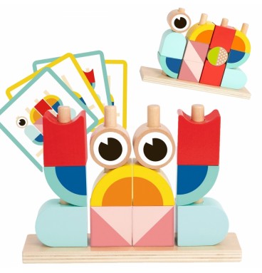 TOOKY TOY kūrybingi mediniai 3D kosminiai kaladėlės krabas