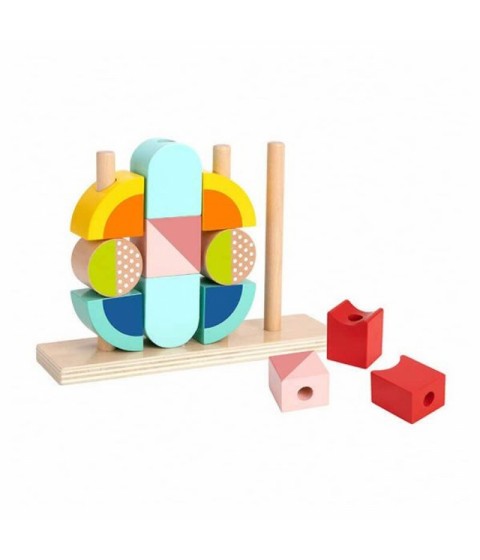 TOOKY TOY kūrybingi mediniai 3D kosminiai kaladėlės krabas