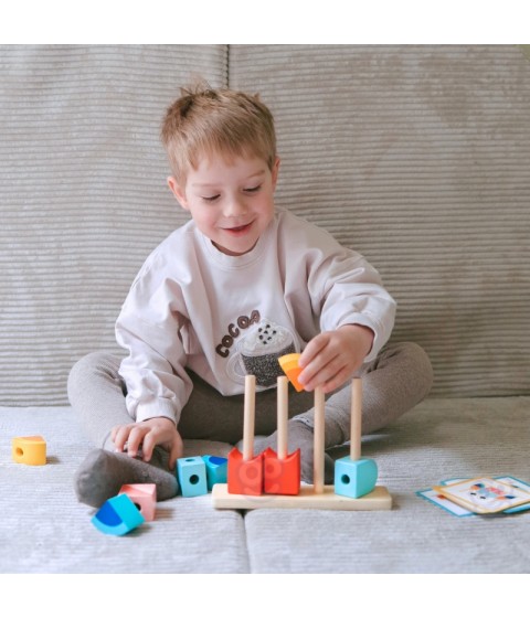 TOOKY TOY kūrybingi mediniai 3D kosminiai kaladėlės krabas