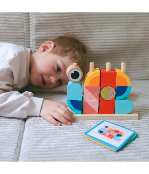 TOOKY TOY kūrybingi mediniai 3D kosminiai kaladėlės krabas
